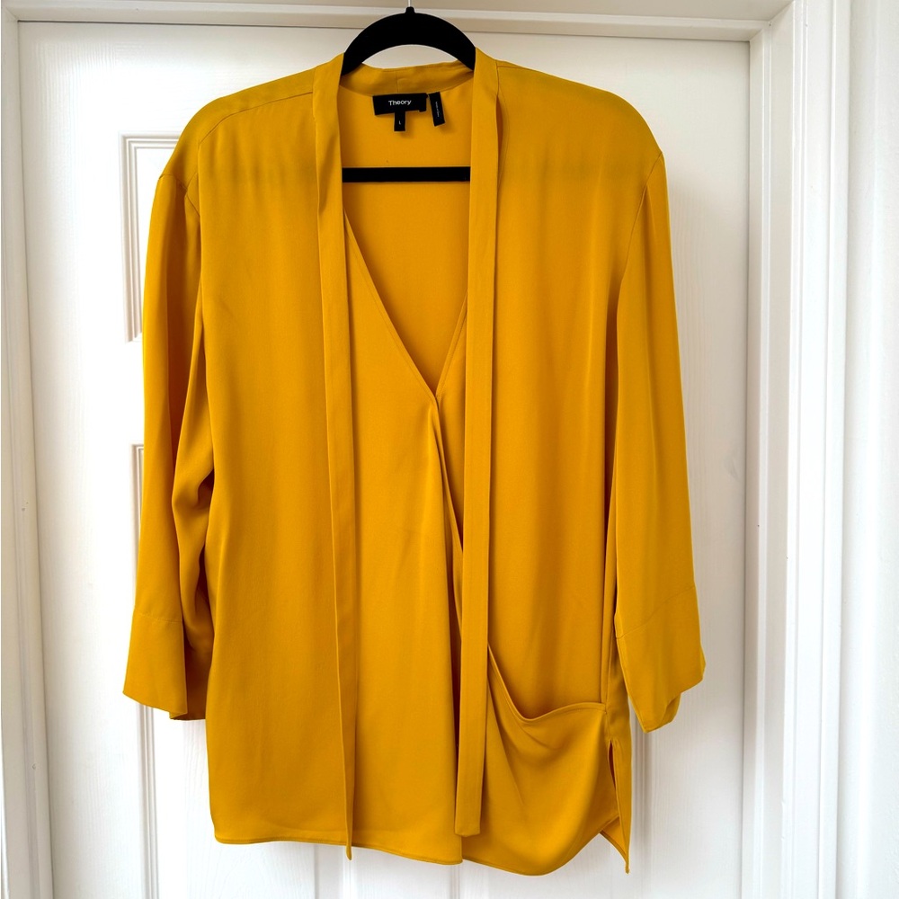 Theory Women's Mustard Yellow Blouse